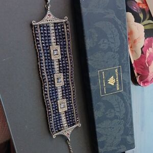 Winterthur Midnight Beaded BraceketElegant Blue and Silver Bracelet